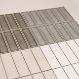 Cottage 3D Brick Mosaic Sheet Ivory Gloss Beige 300x300mm Tile (47x147mm Brick Piece)