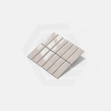 Cottage 3D Brick Mosaic Sheet Ivory Gloss Beige 300x300mm Tile (47x147mm Brick Piece)