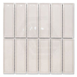 Cottage 3D Brick Mosaic Sheet Ivory Gloss Beige 300x300mm Tile (47x147mm Brick Piece)