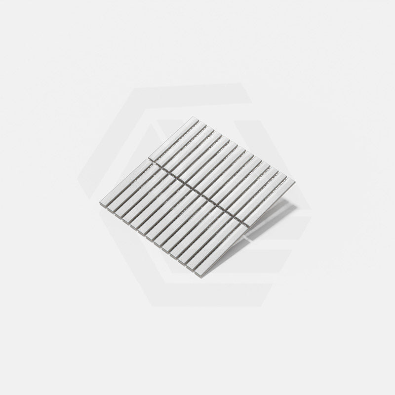 Cottage 3D Strip Mosaic Sheet Ivory Gloss Beige 299x296mm Tile (20x145mm Strip Piece)