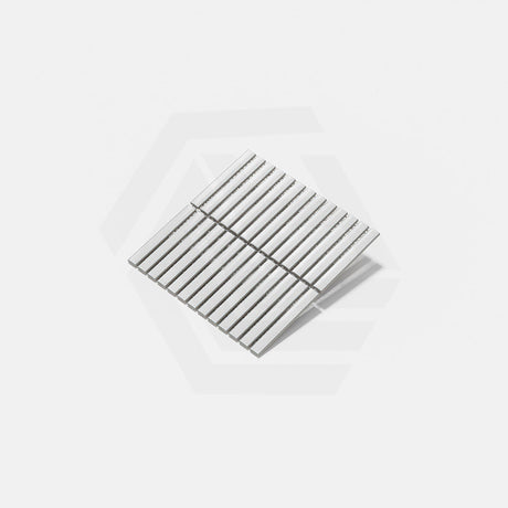Cottage 3D Strip Mosaic Sheet Ivory Gloss Beige 299x296mm Tile (20x145mm Strip Piece)