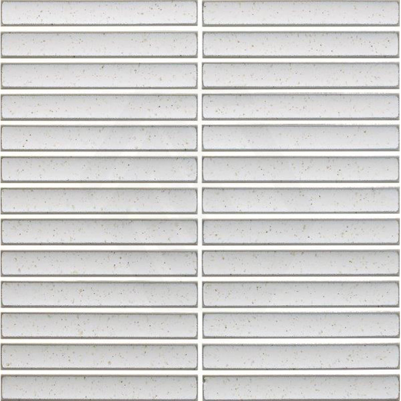 Cottage 3D Strip Mosaic Sheet Ivory Gloss Beige 299x296mm Tile (20x145mm Strip Piece)