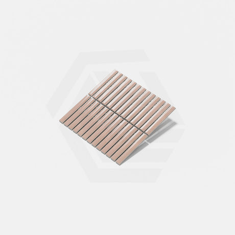 Cottage 3D Strip Mosaic Sheet Sugar Rose Gloss Pink 299x296mm Tile (20x145mm Strip Piece)