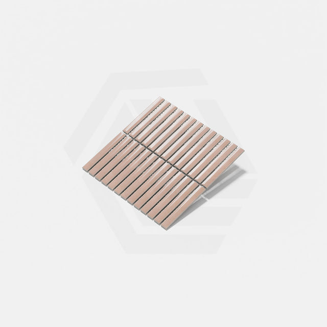 Cottage 3D Strip Mosaic Sheet Sugar Rose Gloss Pink 299x296mm Tile (20x145mm Strip Piece)