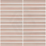 Cottage 3D Strip Mosaic Sheet Sugar Rose Gloss Pink 299x296mm Tile (20x145mm Strip Piece)