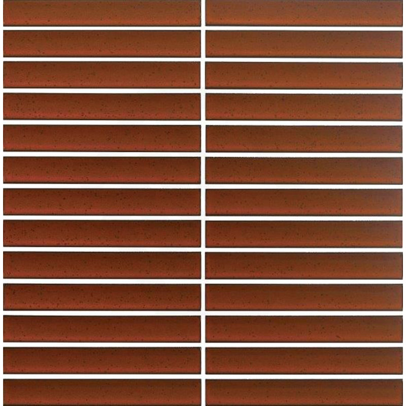 Cottage 3D Strip Mosaic Sheet Terracotta Gloss Red 299x296mm Tile (20x145mm Strip Piece)