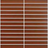 Cottage 3D Strip Mosaic Sheet Terracotta Gloss Red 299x296mm Tile (20x145mm Strip Piece)