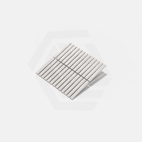 Cottage 3D Strip Mosaic Sheet Gloss White 299x296mm Tile (20x145mm Strip Piece)