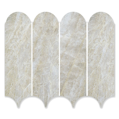 Euromarmo Mosaic Taj Mahal Feather Honed Tile 338x260mm Sheet (83x260mm Chip Piece)