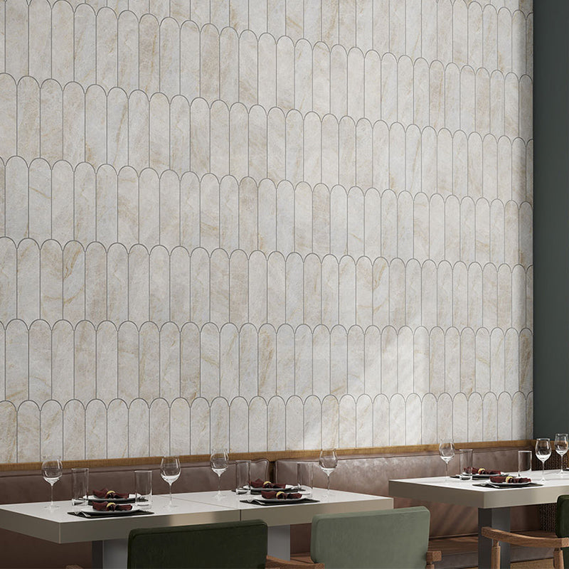 Euromarmo Mosaic Taj Mahal Feather Honed Tile 338x260mm Sheet (83x260mm Chip Piece)
