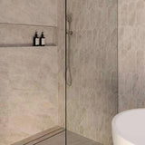 Euromarmo Mosaic Taj Mahal Feather Honed Tile 338x260mm Sheet (83x260mm Chip Piece)