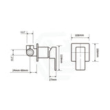 Square Solid Brass Wall Mixer for Bathtub and Basin Variant Colour Available