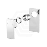 Soft Rectangle Brass Shower/Bath Wall Mixer Dress Kit Only - Chrome / Matt Black