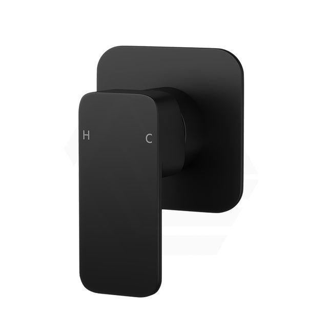 #Matt Black Solid Brass Square Wall Mixer for Bathtub and Basin