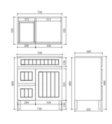 Lukka 750mm Archill Freestanding With Legs Vanity PVC Board Matt Black Linear Surface Left Hand Drawers