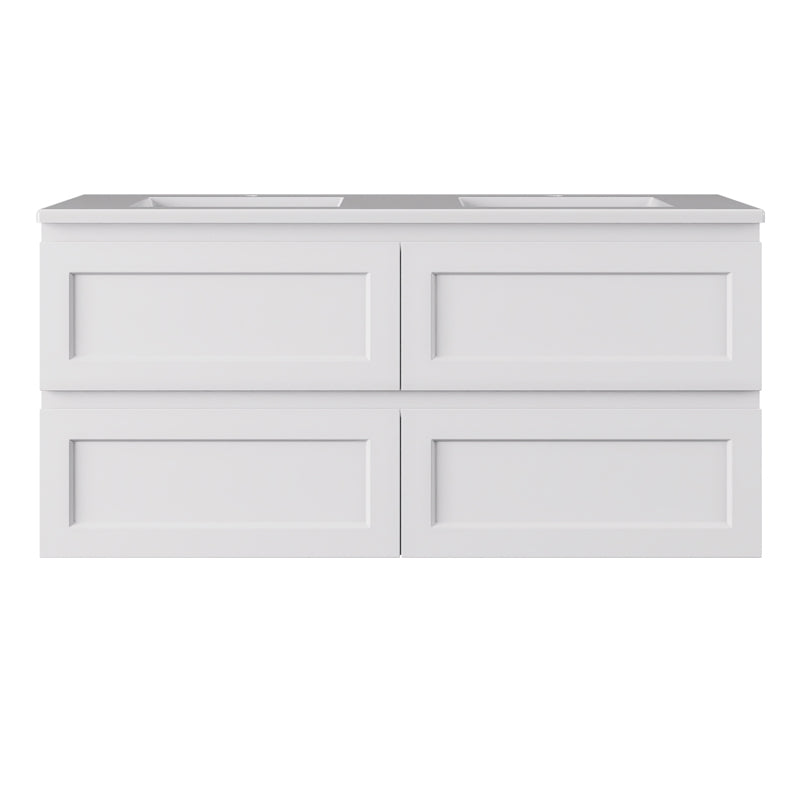Lukka 600-1500mm Hamilton Wall Hung PVC Vanity Cabinet ONLY Matt Black/Matt White