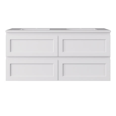 Lukka 600-1500mm Hamilton Wall Hung PVC Vanity Cabinet ONLY Matt Black/Matt White