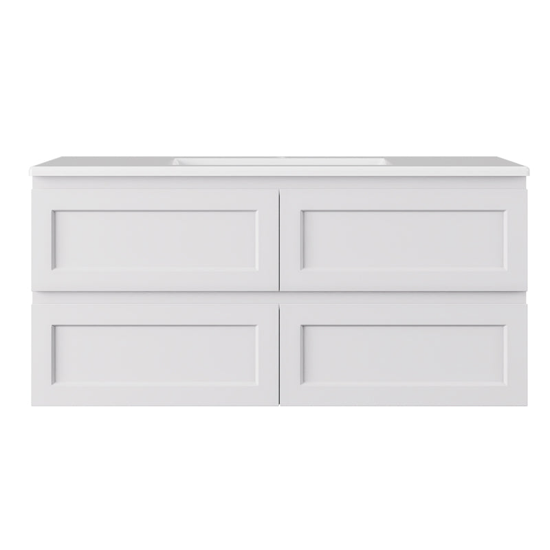 Lukka 600-1500mm Hamilton Wall Hung PVC Vanity Cabinet ONLY Matt Black/Matt White