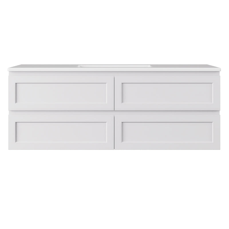 Lukka 600-1500mm Hamilton Wall Hung PVC Vanity Cabinet ONLY Matt Black/Matt White
