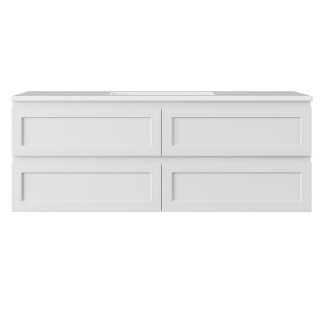 Lukka 600-1500mm Hamilton Wall Hung PVC Vanity Cabinet ONLY Matt Black/Matt White