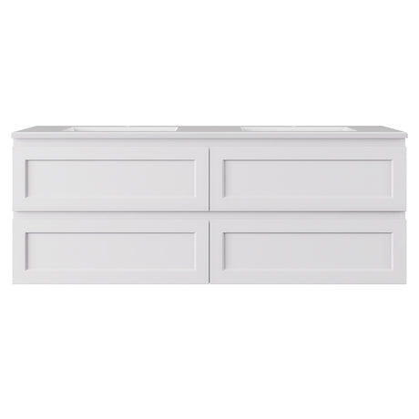 Lukka 600-1500mm Hamilton Wall Hung PVC Vanity Cabinet ONLY Matt Black/Matt White