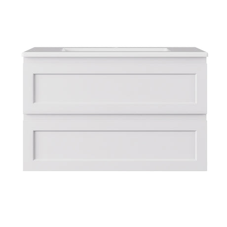Lukka 600-1500mm Hamilton Wall Hung PVC Vanity Cabinet ONLY Matt Black/Matt White