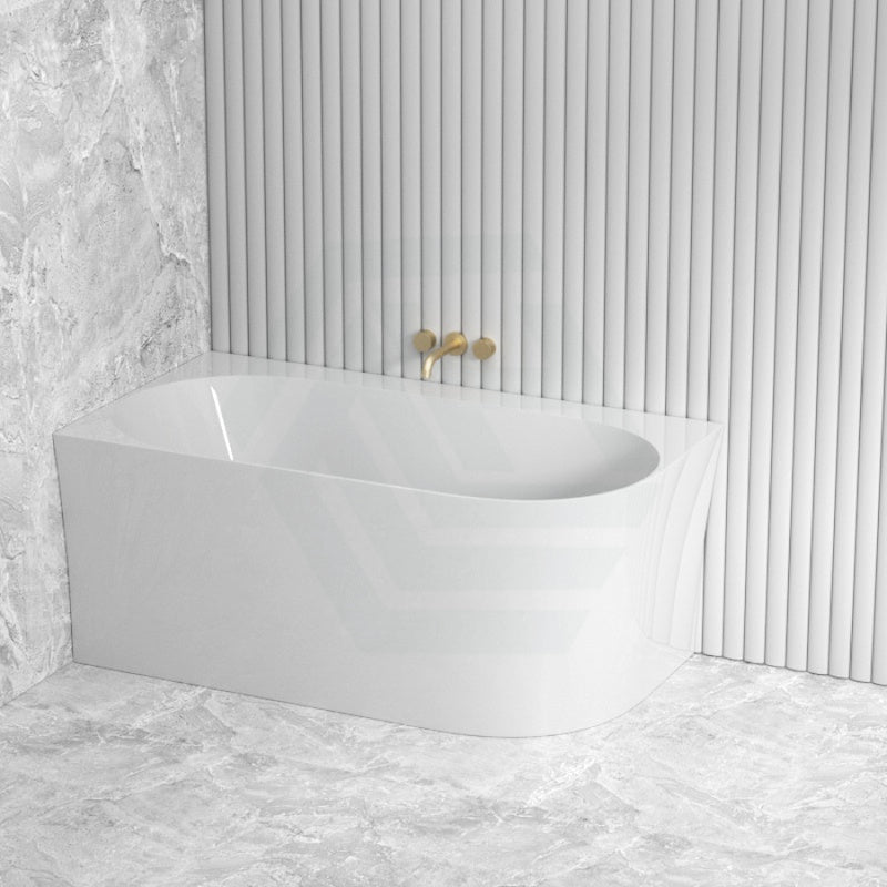 Fienza 1400Mm Chloe Bathtub Left/Right Corner Acrylic Gloss White No Overflow Bathtubs