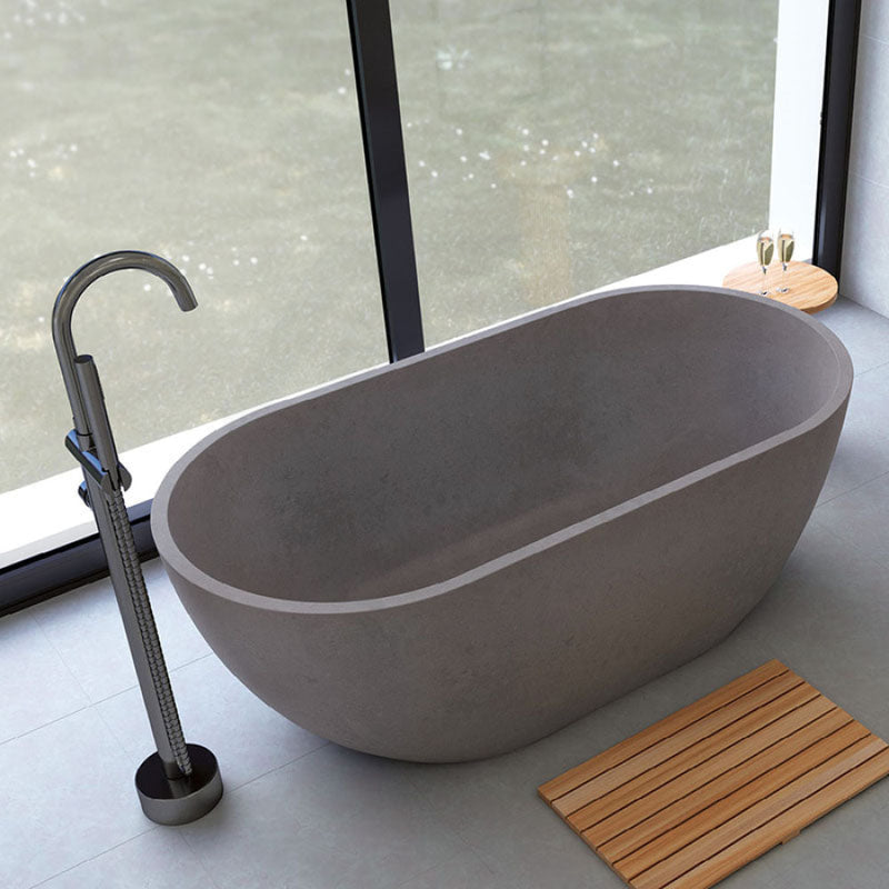 Fienza 1500/1700mm Jada Concrete Grey Freestanding Bathtub Oval Acrylic NO Overflow