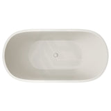 Fienza 1500Mm Jada Concrete White Freestanding Bathtub Oval No Overflow Grey Bathtubs