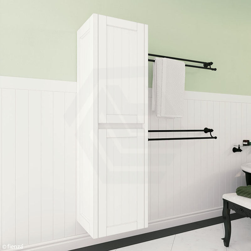 Fienza 400x350x1400mm Hampton Wall Hung Bathroom Vanity Tall Boy Satin White MDF Board