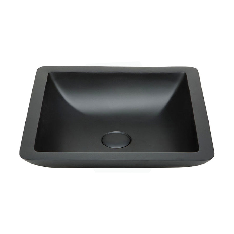 Fienza 420x420x105mm Classique Matt Black Cast Stone Above Counter Basin