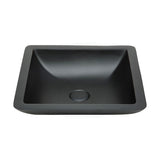 Fienza 420x420x105mm Classique Matt Black Cast Stone Above Counter Basin