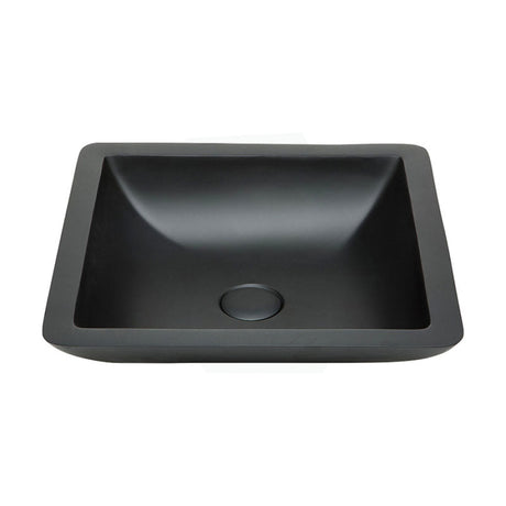 Fienza 420x420x105mm Classique Matt Black Cast Stone Above Counter Basin