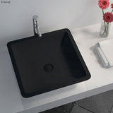 Fienza 420x420x105mm Classique Matt Black Cast Stone Above Counter Basin