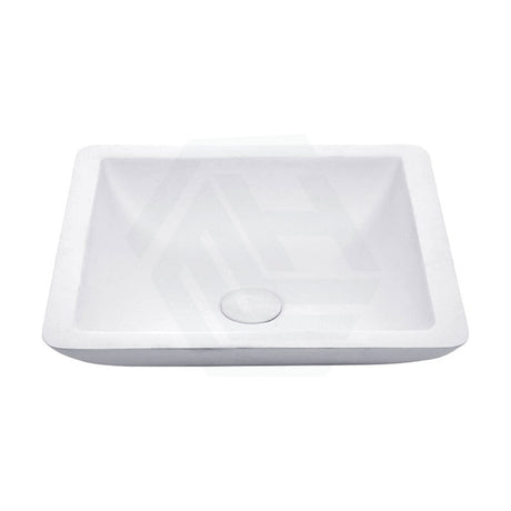 Fienza 420x420x105mm Classique Matt White Cast Stone Above Counter Basin