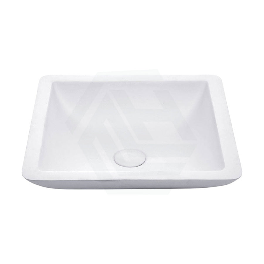 Fienza 420x420x105mm Classique Matt White Cast Stone Above Counter Basin