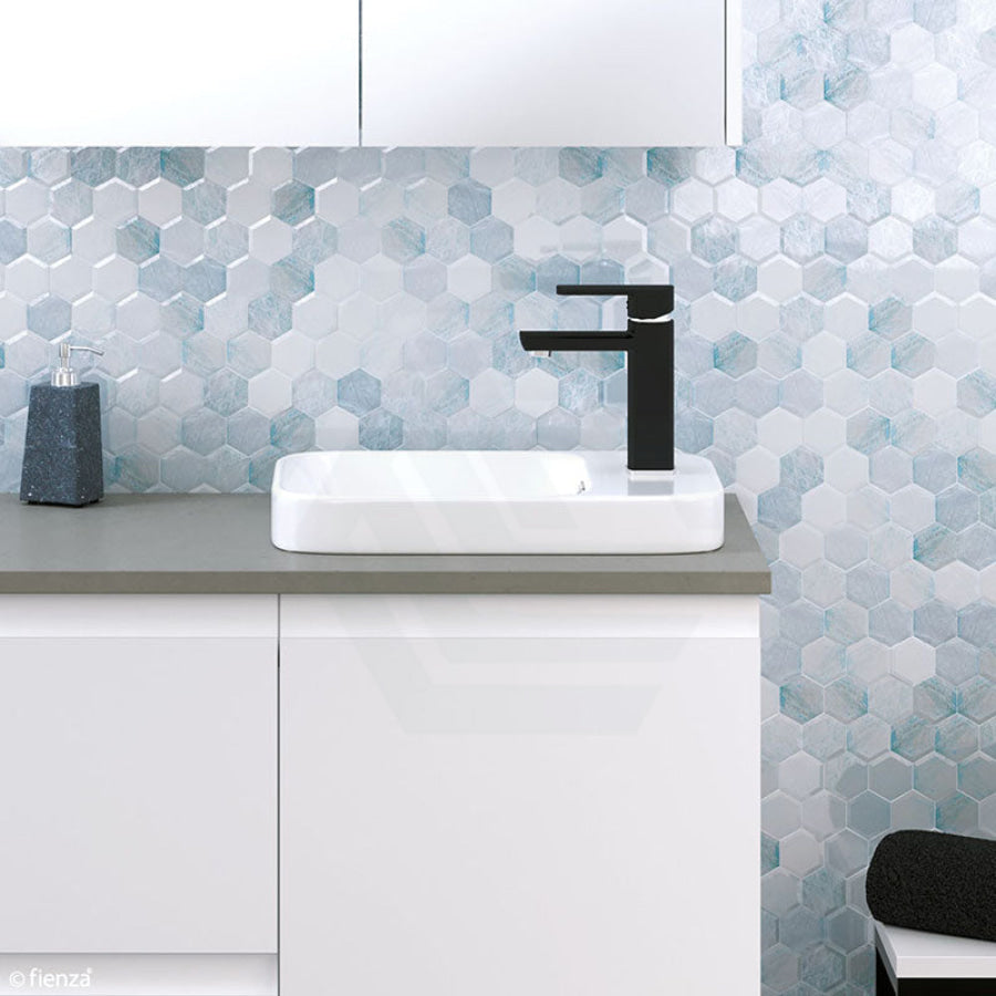 Fienza 433x303x55mm Petra Mini Inset Ceramic Basin Gloss White Rectangle Overflow Hole
