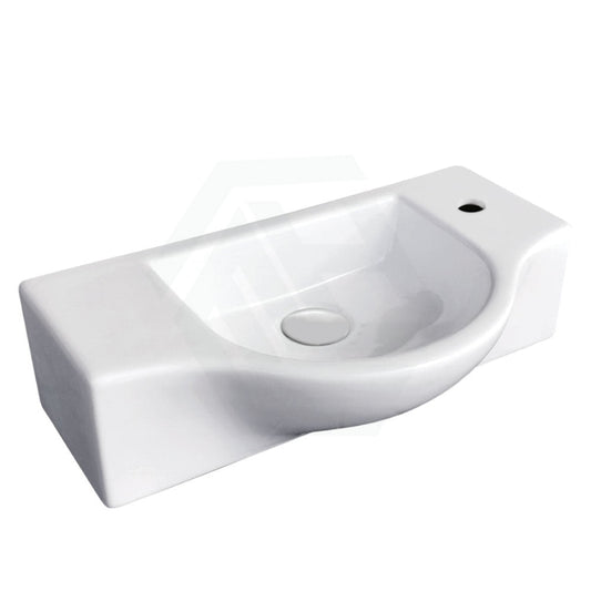Fienza 440X245X122Mm Charlotte Wall Hung Basin Ceramic Gloss White With One Tap Hole Basins