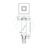 Fienza 100/450Mm Square Chrome Ceiling Shower Dropper Arms