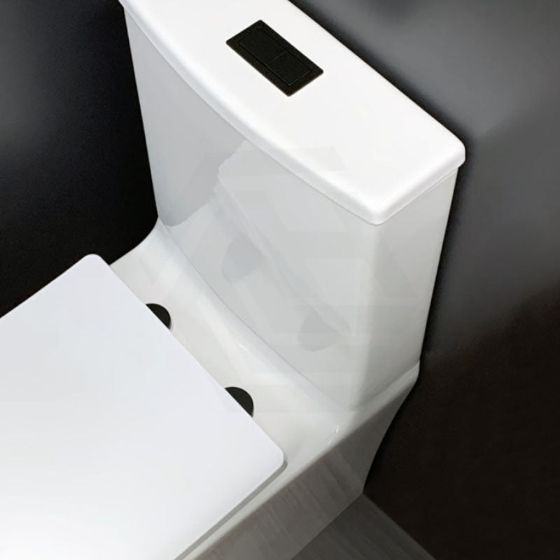 Fienza 50Mm Matt Black Round Seat Hinge Covers For Standard Seats Toilet Accessories