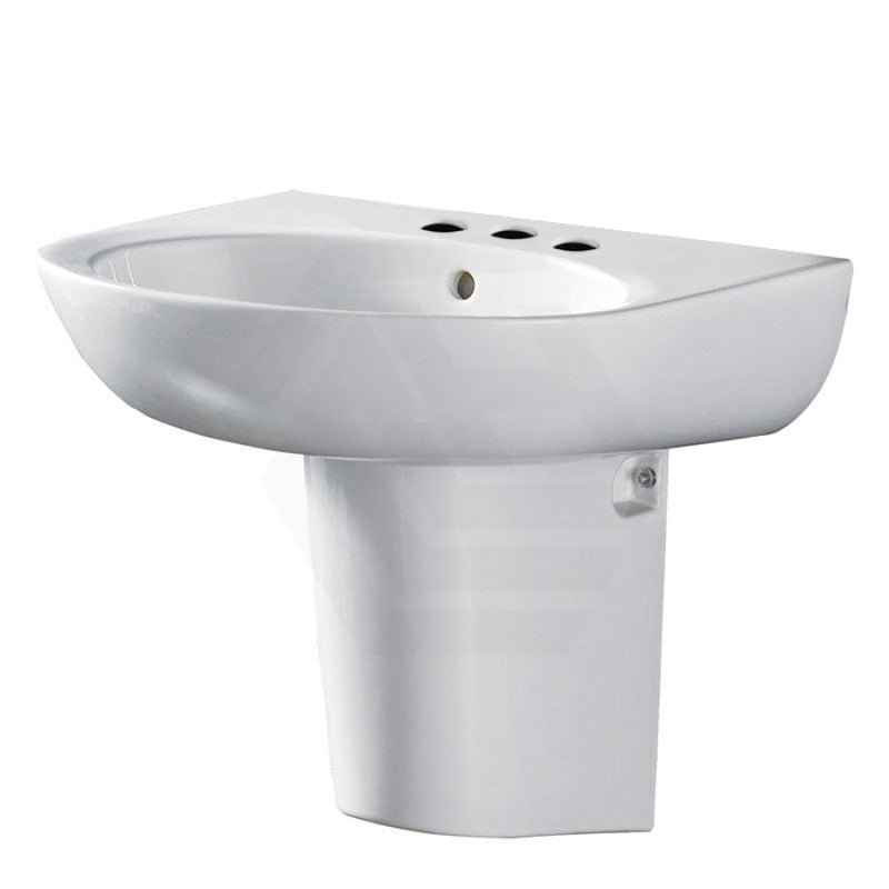 Fienza 560X440X145Mm Stella Care Wall Hung Gloss White Ceramic Basin With Integral Shroud 1 Or 3 Tap