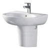 Fienza 560x440x145mm Stella Care Wall Hung Gloss White Ceramic Basin With Integral Shroud 1 or 3 Tap Holes