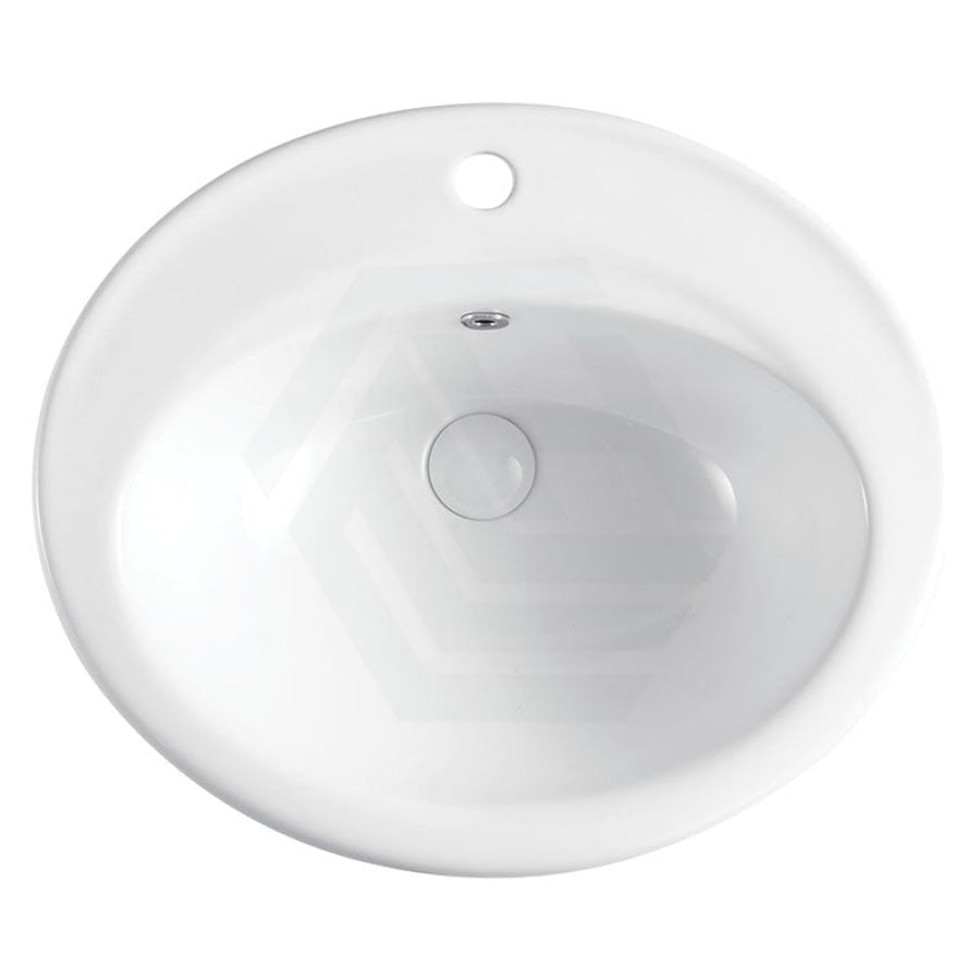 Fienza Gloss White Ceramic Basin Oval Overflow Hole - MyHomeware