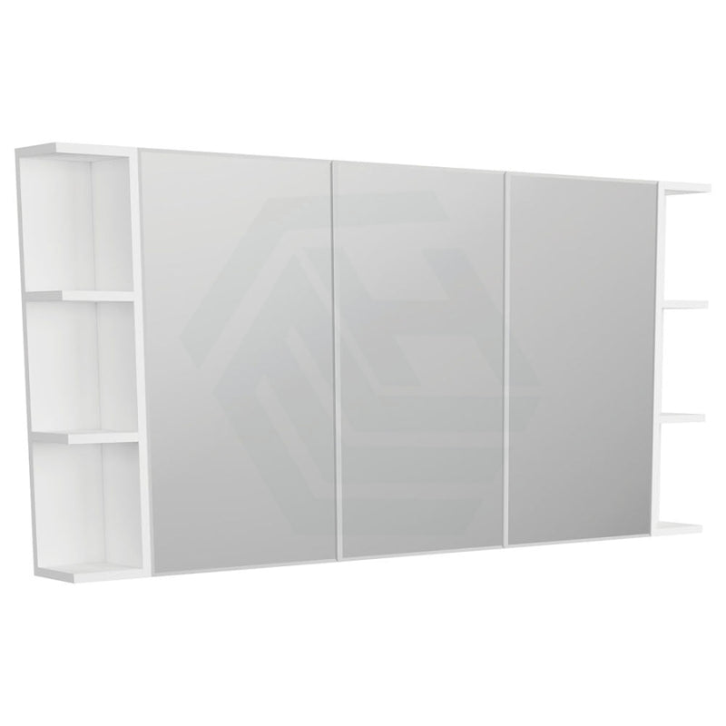 600/750/900/1200mm Bevel Edge Gloss White MDF board Mirror Shaving Cabinet 2 Side Shelves