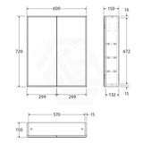 450/600/750/900/1200/1500Mm Wall Hung Mdf Shaving Cabinet White Bevel Mirror For Bathroom 600Mm