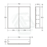 300/600/750/900/1200mm PVC Pencil Edge Gloss White MDF board Mirror Shaving Cabinet With Shelves