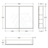450/600/750/900/1200/1500Mm Wall Hung Mdf Shaving Cabinet White Bevel Mirror For Bathroom 900Mm