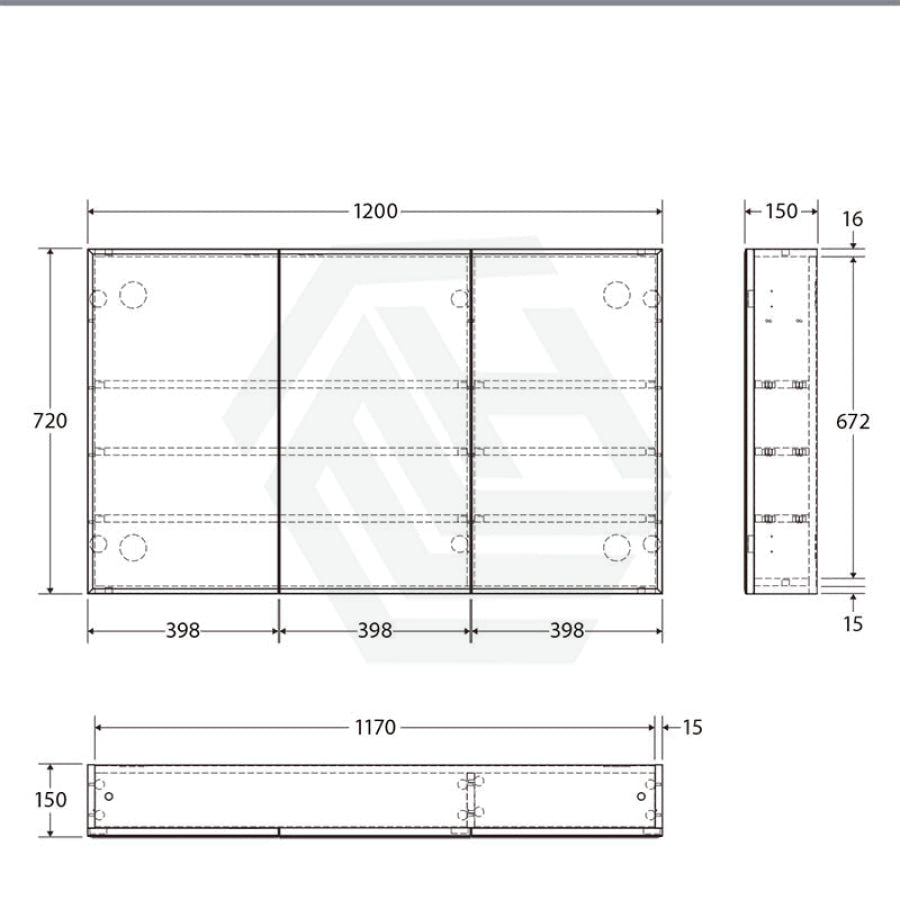 300/600/750/900/1200mm PVC Pencil Edge Gloss White MDF board Mirror Shaving Cabinet With Shelves