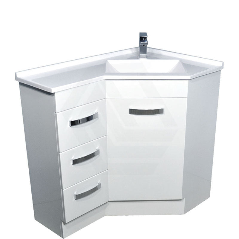 600/900mm Corner Vanity Gloss White E0 Board Freestanding Kickboard Cabinet for Bathroom
