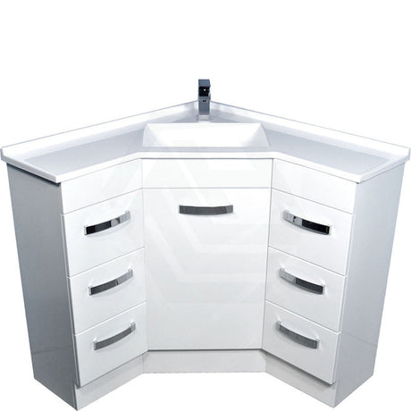 600/900mm Corner Vanity Gloss White E0 Board Freestanding Kickboard Cabinet for Bathroom